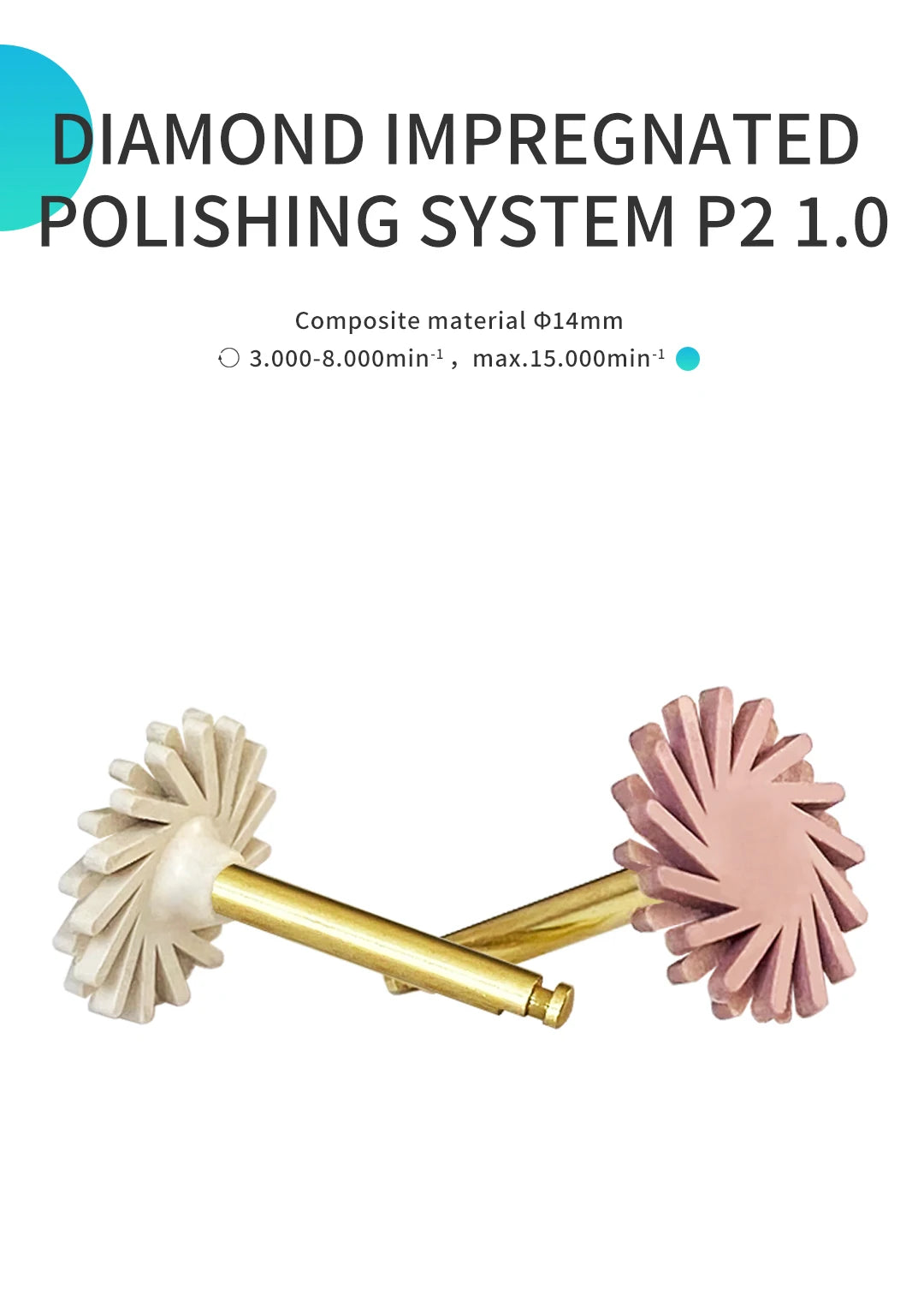 Dentpark 6pcs Dental polishers 2-step diamond impregnated Polishing Wheel kit high shine on all composite materials