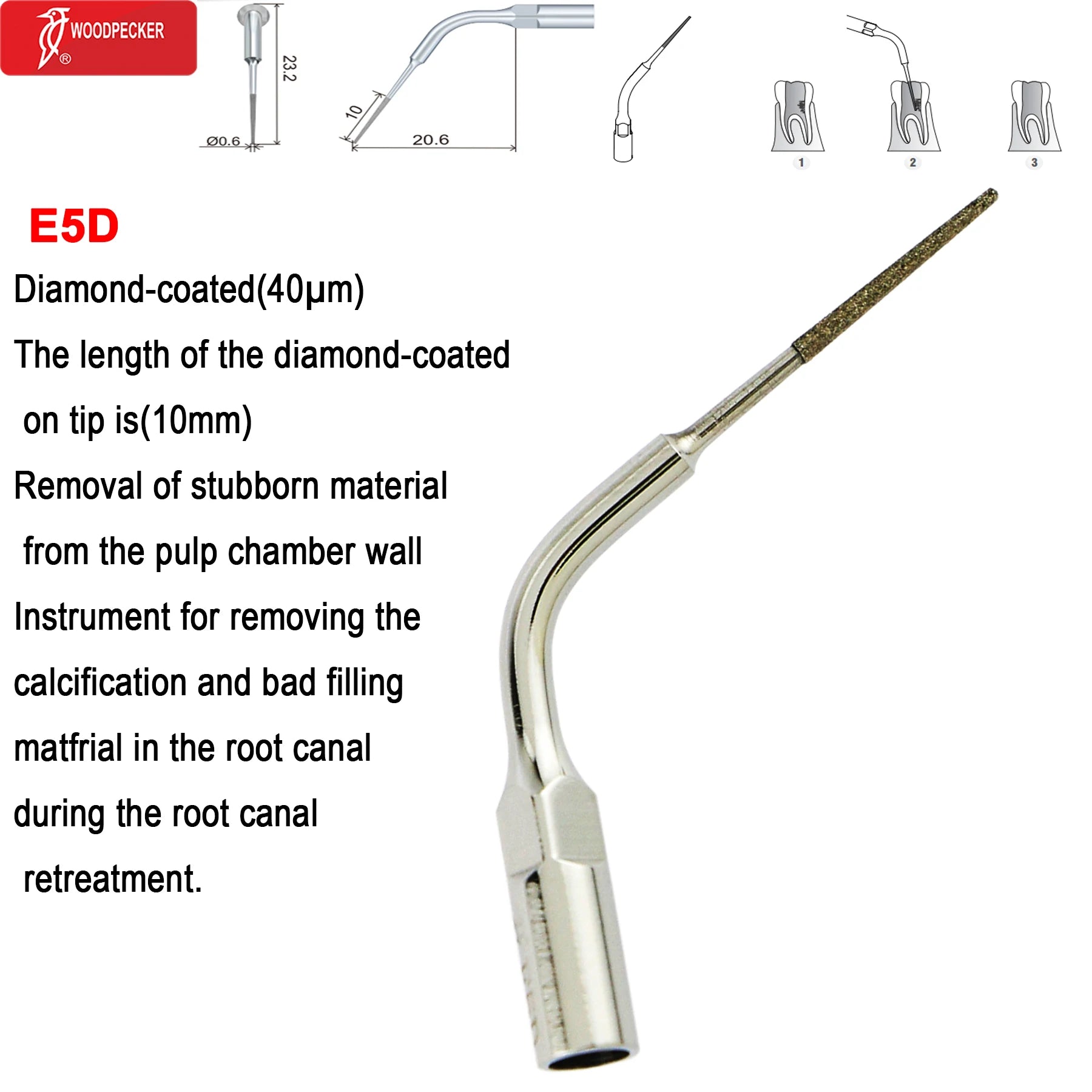 Woodpecker DTE Dental Ultrasonic Scaler Tips Scaling Endo Tip Dentistry Instruments Medical Accessories Fit EMS Satelec NSK E5D