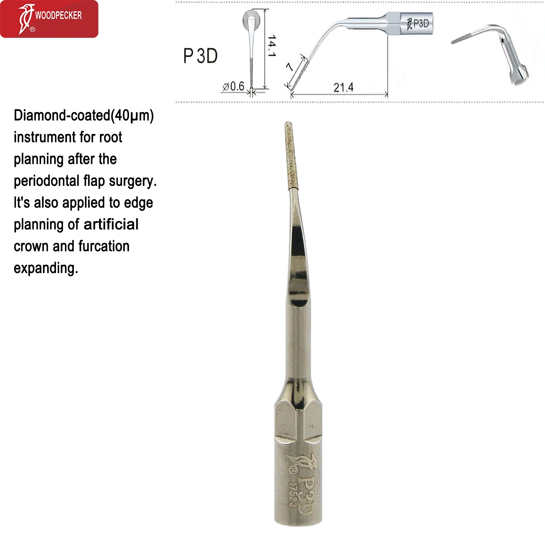 Original Woodpecker Dental Ultrasonic Scaler Tips Dentistry Ultrasound Tip P E G SB For Teeth Cleaning Dental Products Fit EMS P3D
