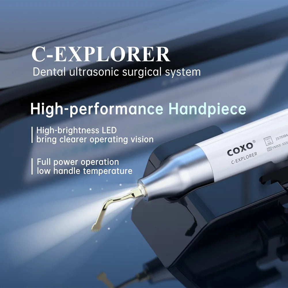 COXO C-Explorer Dental Ultrasonic Surgical System with 7pcs Tips Dental Piezoelectric Bone Cutter Dentistry Tools