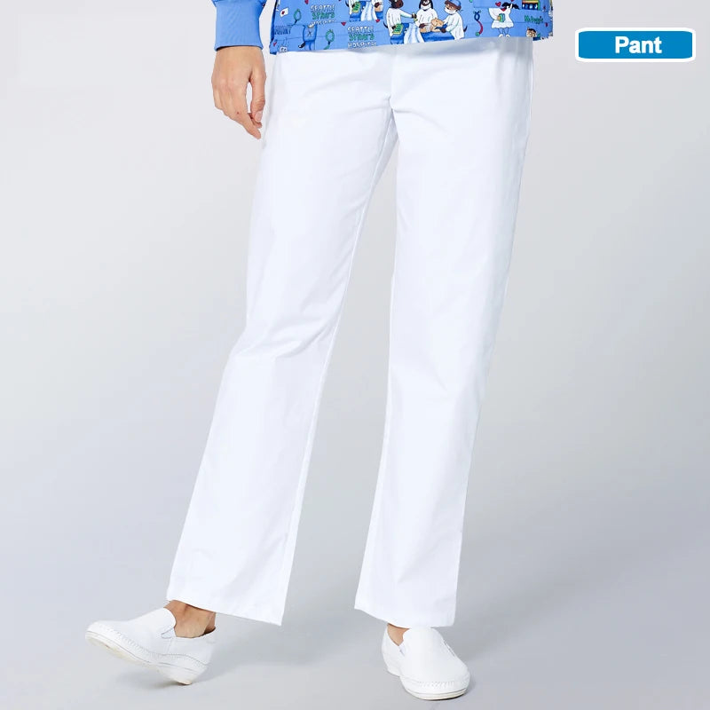 ANNO Hospital Staff Scrubs New Design Nursing Uniform Unisex Dental Clinic Supplies Nurse Work Uniforms Tops Pants Optional 18PT001-BaiSe-Pant
