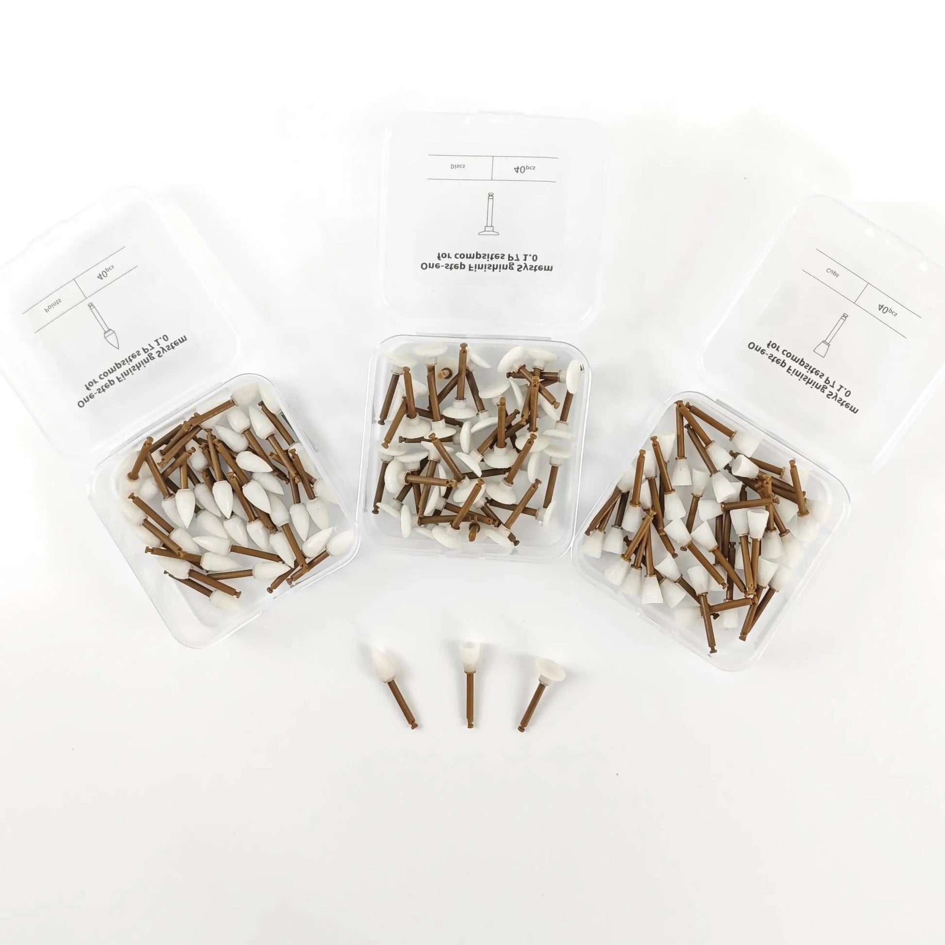 Dentpark25/40pcs Dental Composite Resin Polisher One-step Finishing System Low-speed Polishing Cups Points Discs RA Shank