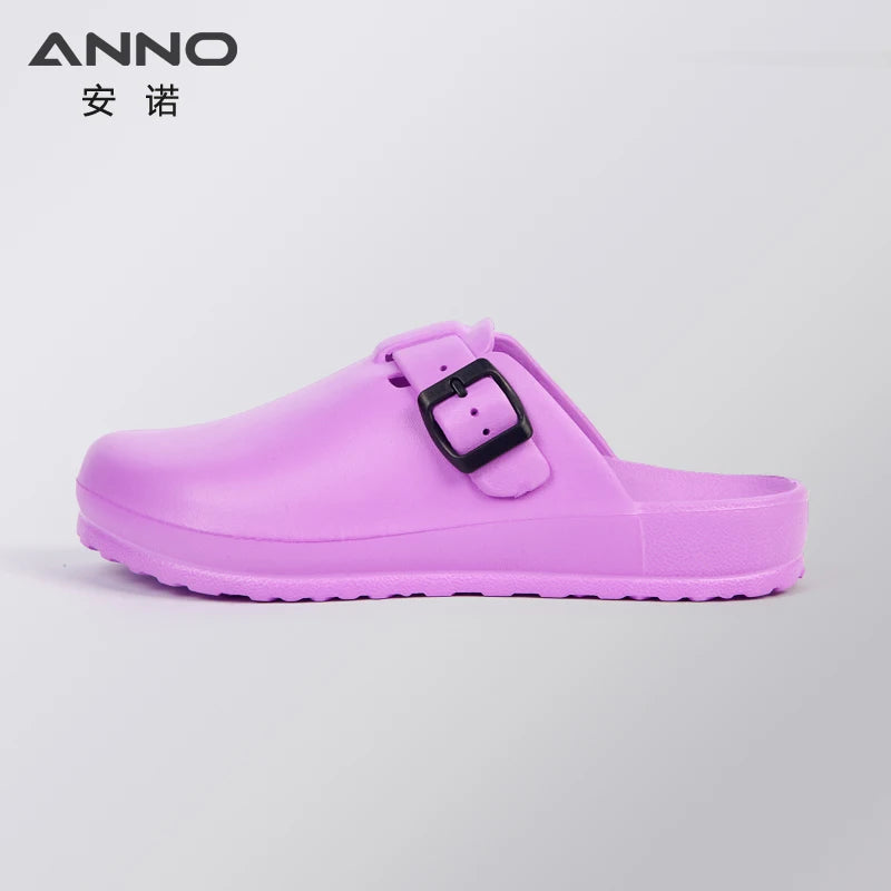 ANNO EVA Soft Shoes Clinical Hospital Clogs Slippers Shoes Man Women Shoes with Strap Work Clog Doctor Nurse Shoes Flat Footwear J02