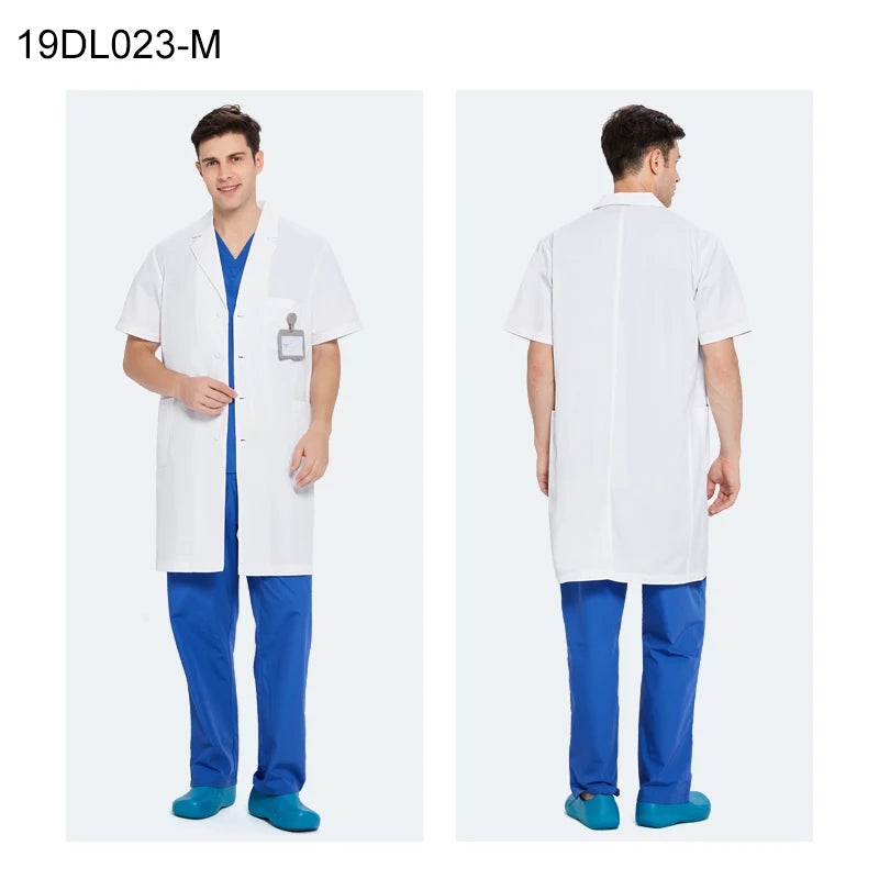 ANNO White Doctor Medical Coat Unisex Lab Uniforms Dentistry Clinic Overall Pharmacy Chemistry Medico Gown