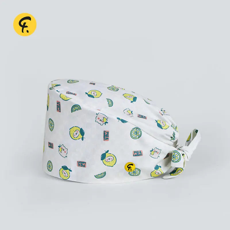 100% Cotton Scrub Caps Wth Sweatband Unisex Dentist Hospital Doctor Work Surgical Hats Man Women Carton Print Nursing Head Dress FRH01-X163