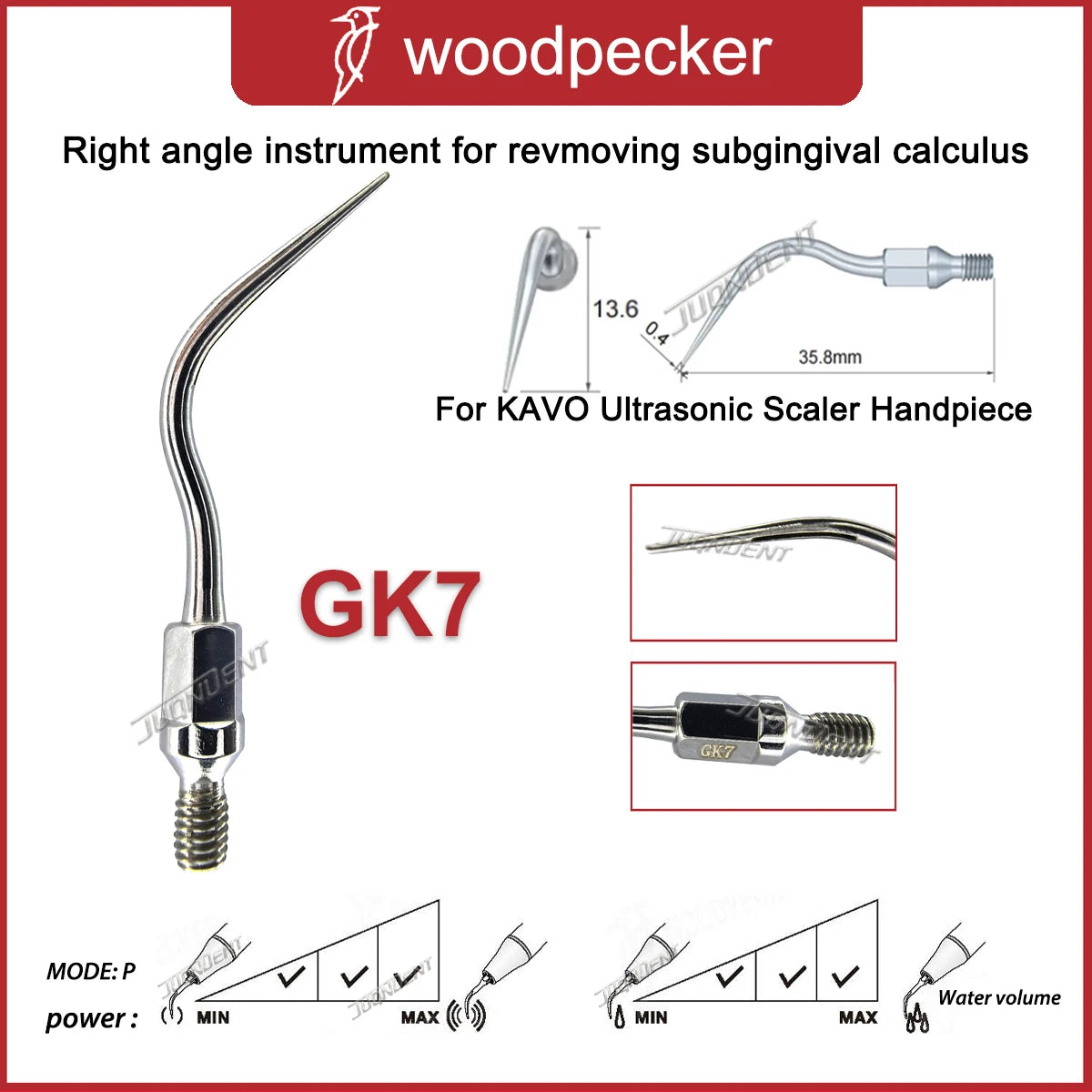 Woodpecker Dental Ultrasonic Scaler Tips Scaling Tip Fit KAVO SONICflex Dentistry Air Scaler Handpiece Dental Instrument GK1 GK2 GK7