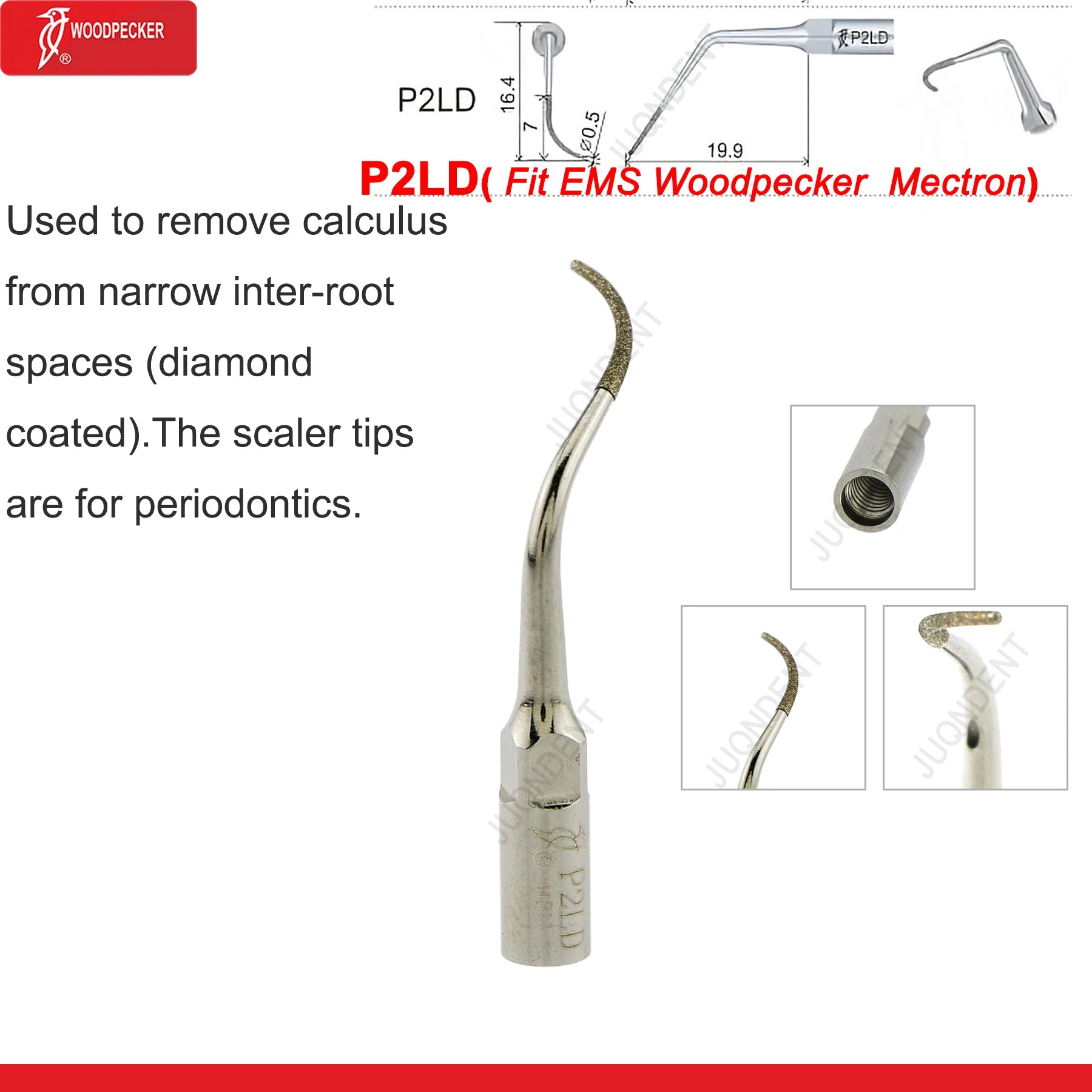 Woodpecker Dental Ultrasonic Scaler Piezo Build In UDS N2/N3 Scaler Tips For Teeth Scaling Endodontics Periodontics Fit EMS P2LD