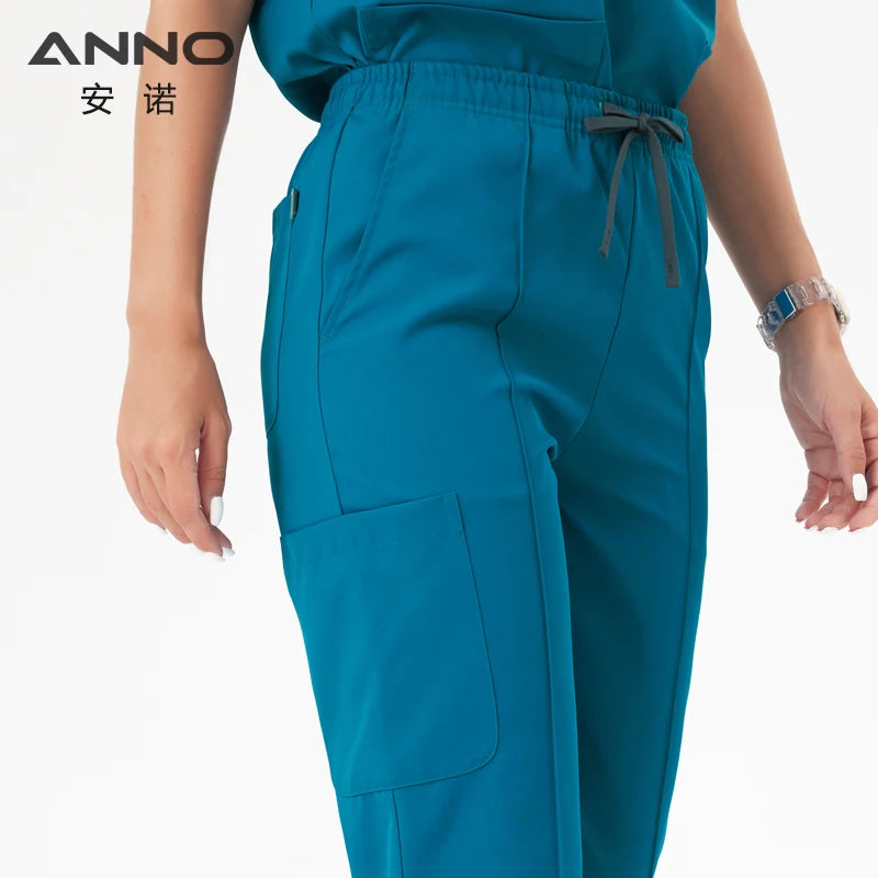Unisex Medical Scrubs Set New Heat Preservation Thermostatic Fabric Nursing Robe Suit for Winter Paramedic Coveralls Uniforms