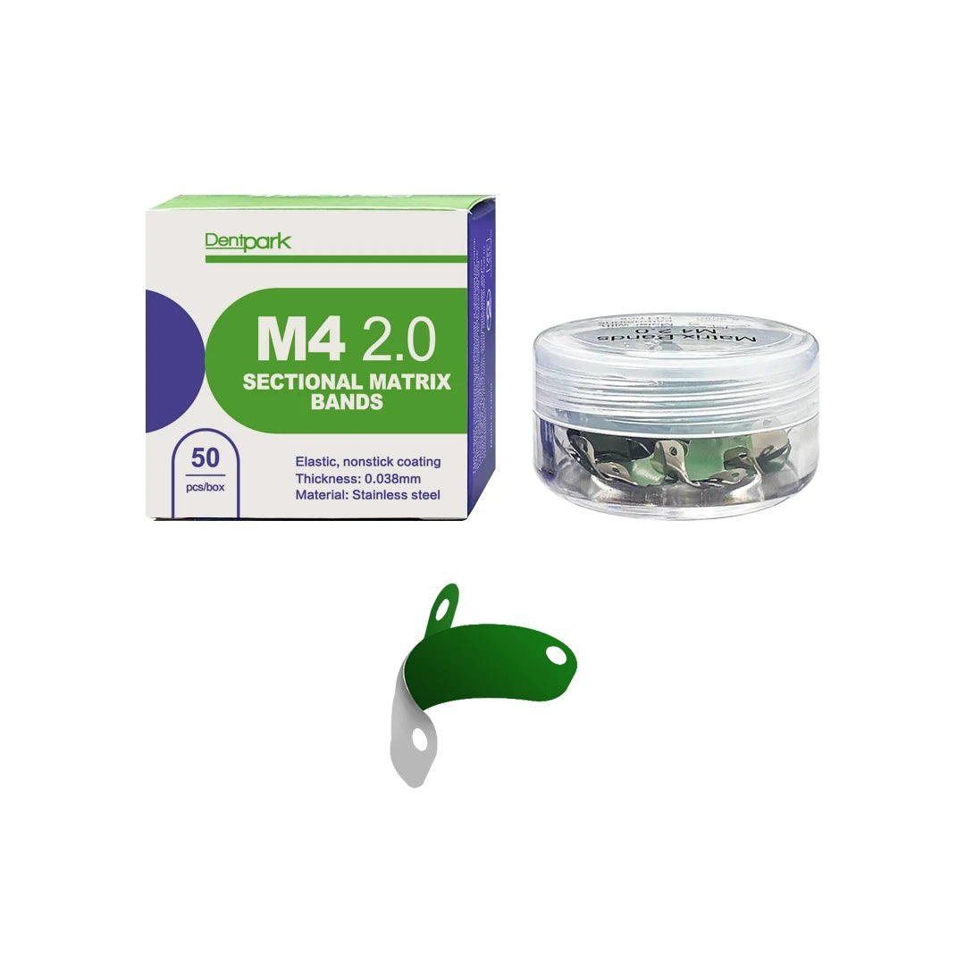 Dentpark/50pcs Dental Sectional Matrix Bands M4 2.0 with Non-Stick coating and elastic stainless material Contoured Matrices