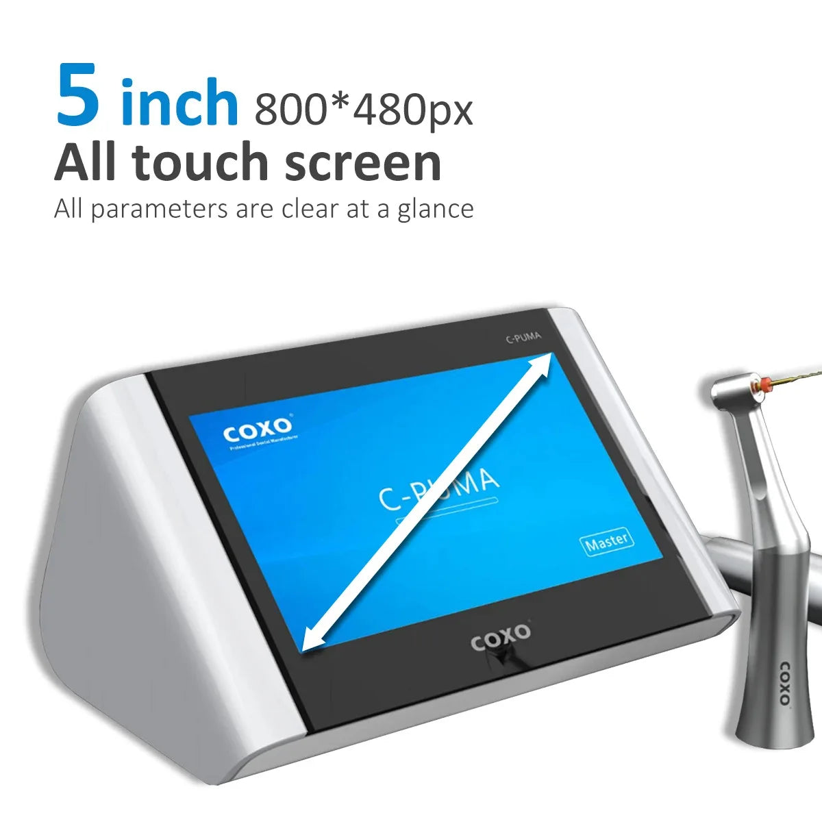 COXO Dental Motor C-Puma Master Electric Motor With 1:5 & 6:1 Contra Angle Full Touch Micromotor Dentistry Tool