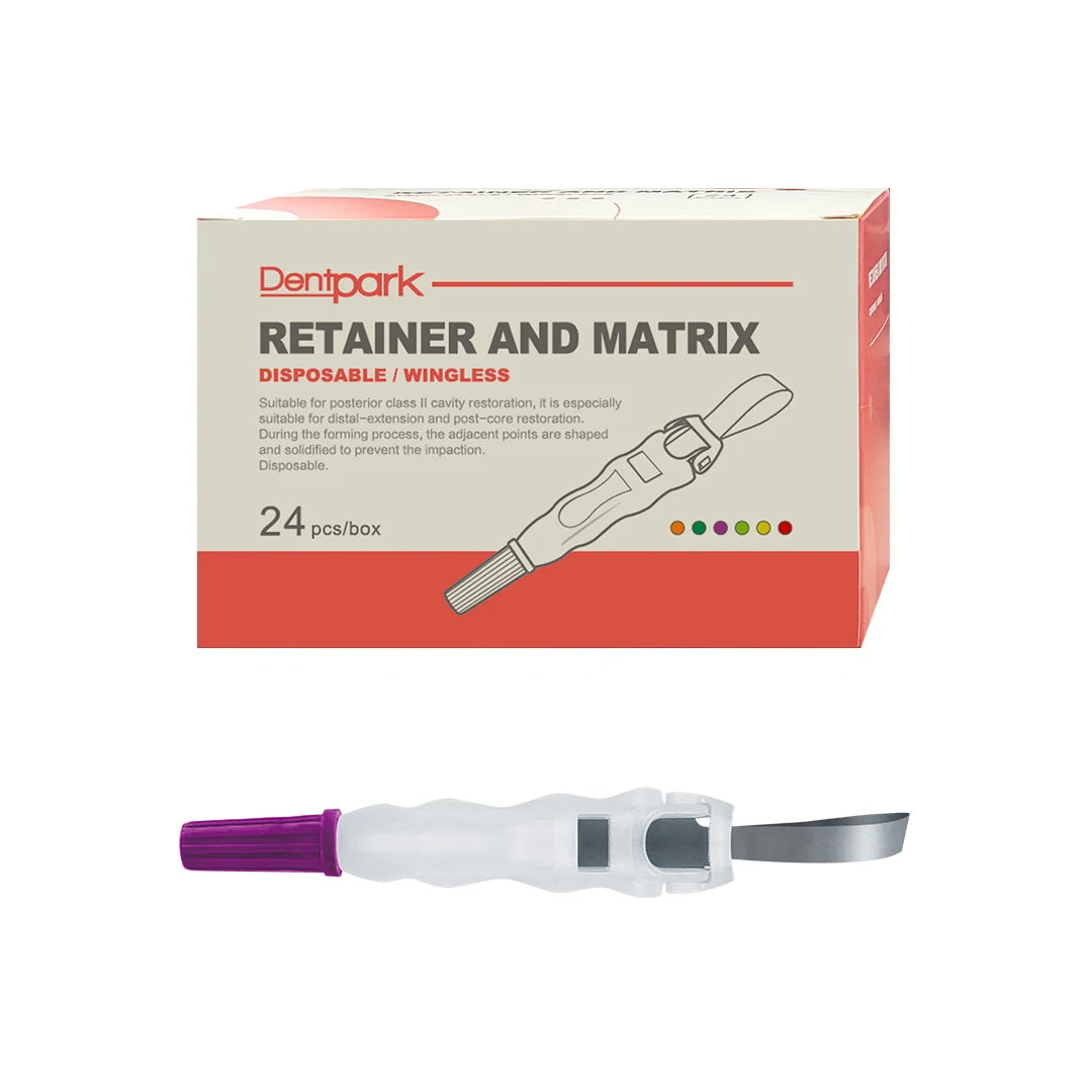 Dentpark/24pcs Pre-Formed Retainer and Matrix Bands M5 Roll O Type for class-Ⅱ Teeth Filling 180°Adjustable Contoured Matrices 4.8mm purple