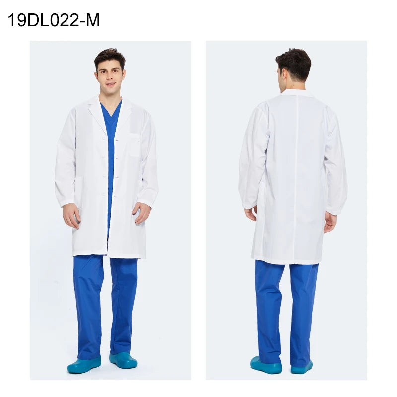 ANNO White Doctor Medical Coat Unisex Lab Uniforms Dentistry Clinic Overall Pharmacy Chemistry Medico Gown