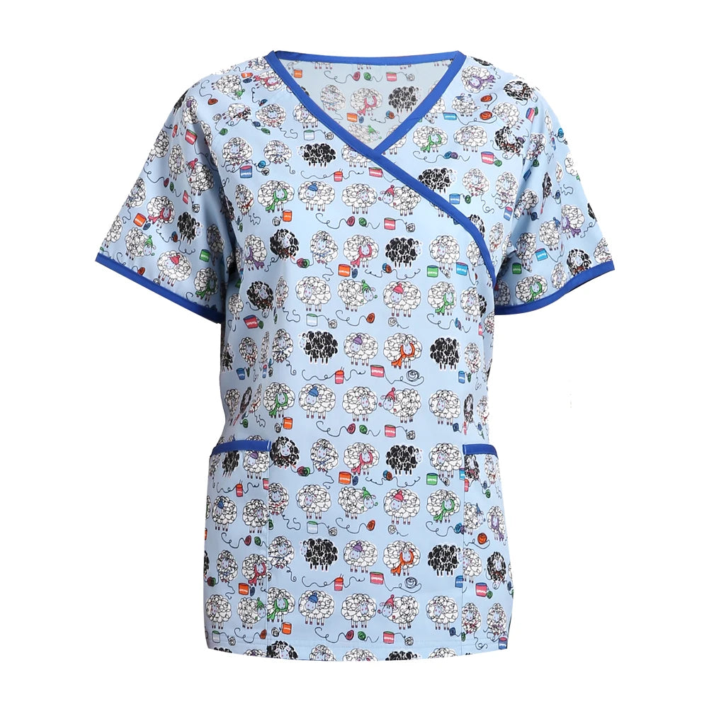 ANNO Adjustable Waist Hospital Staff Scrubs Body Nursing Uniform Women Female Dental Clinic Supply Nurse Work Uniforms Slim Fit B26-Tops