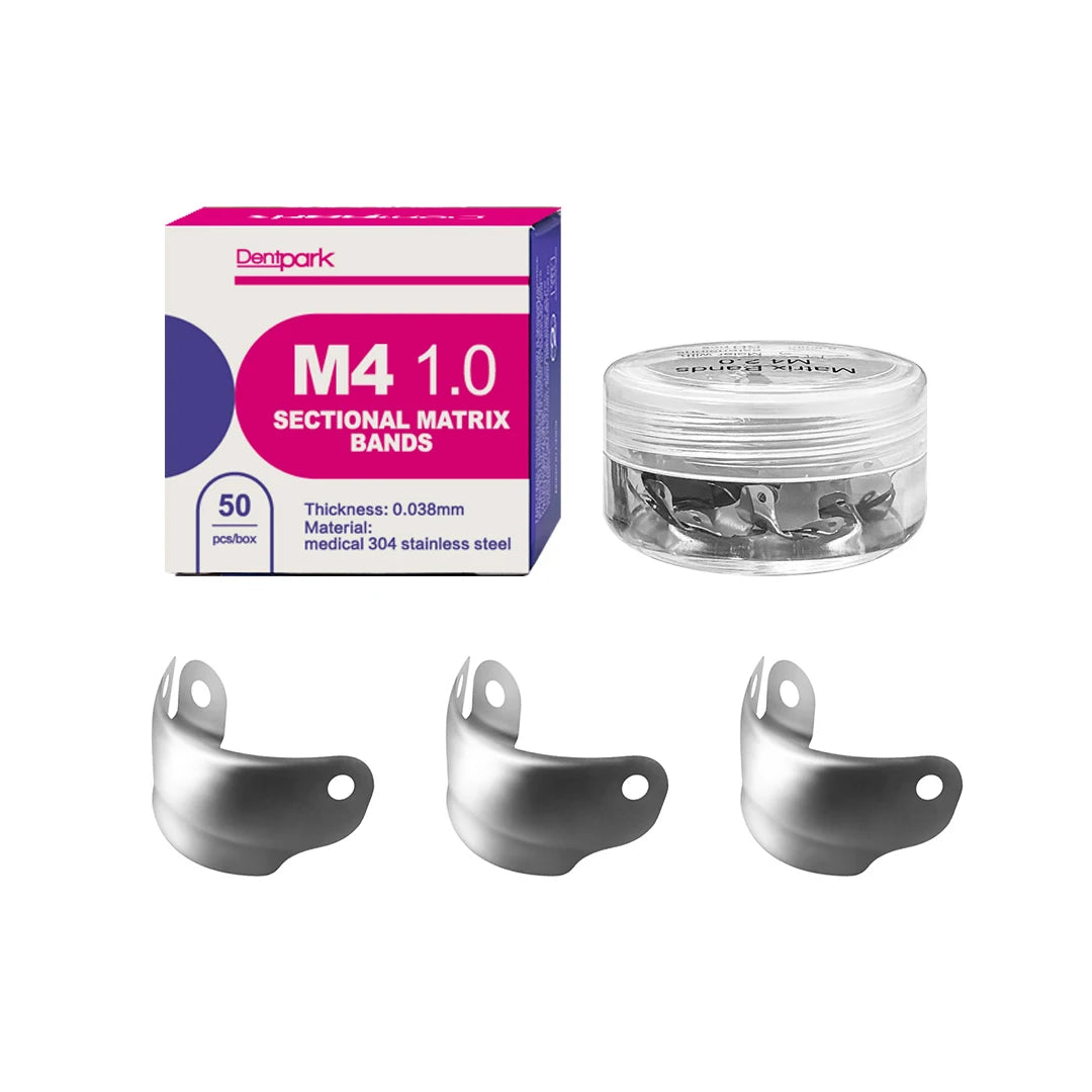 Dentpark Dental Sectional Matrix System Set Metal Matrices Bands Resin Clip Clamp Separating Ring Autoclavable Dentist Tools Molar with ledge 50