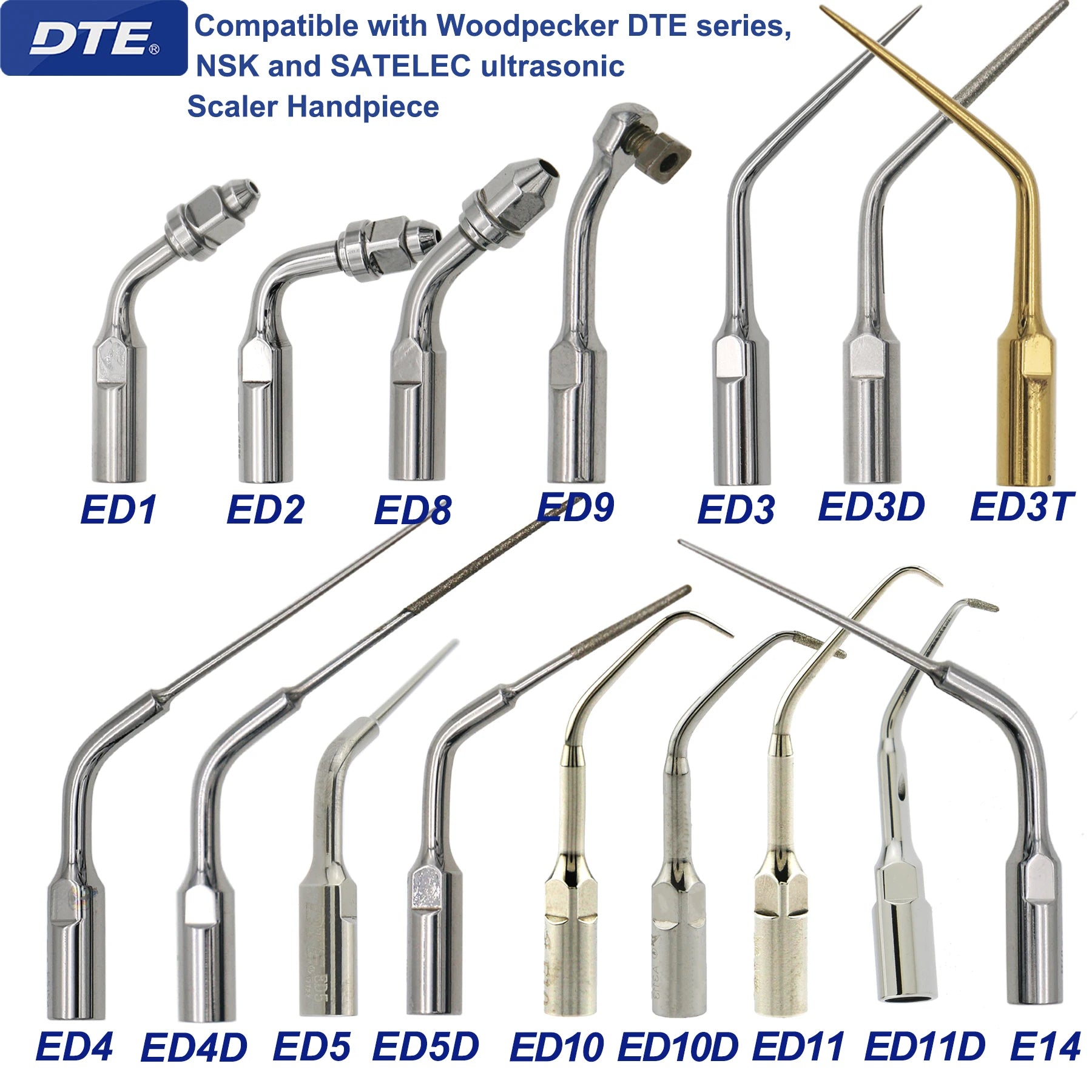 Woodpecker DTE Dental Ultrasonic Scaler Tips Scaling Endo Tip Dentistry Instruments Medical Accessories Fit EMS Satelec NSK