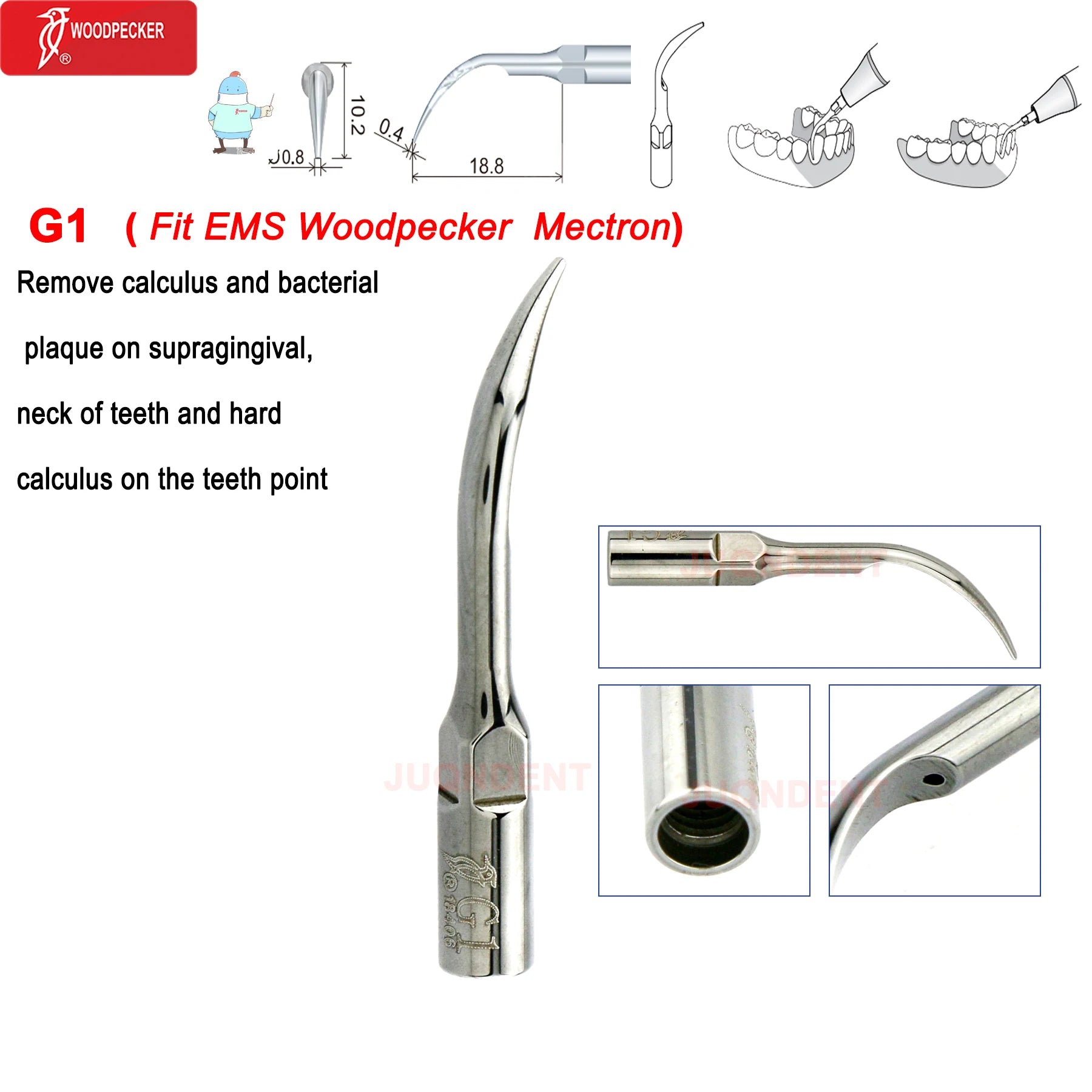 Woodpecker Dental Ultrasonic Scaler Piezo Build In UDS N2/N3 Scaler Tips For Teeth Scaling Endodontics Periodontics Fit EMS G1