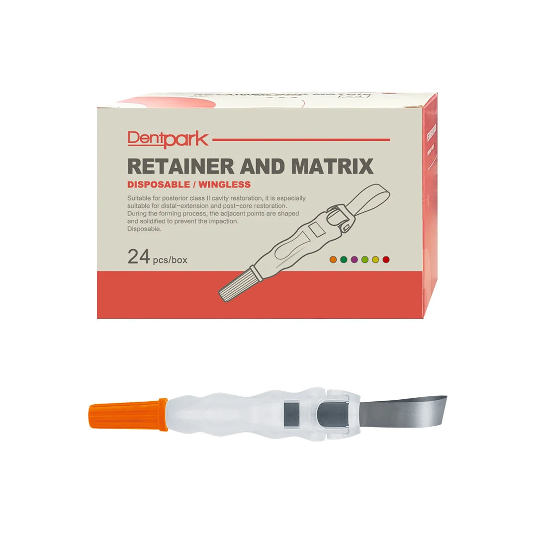 Dentpark/24pcs Pre-Formed Retainer and Matrix Bands M5 Roll O Type for class-Ⅱ Teeth Filling 180°Adjustable Contoured Matrices 6.2mm orange