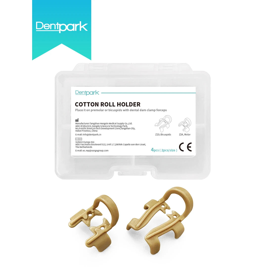 Dentpark 4Pcs Dental Moisture-barrier Cotton Roll Holder Clip Autoclavable Molar Premolar Dentist Clinic Orthodontic Tools