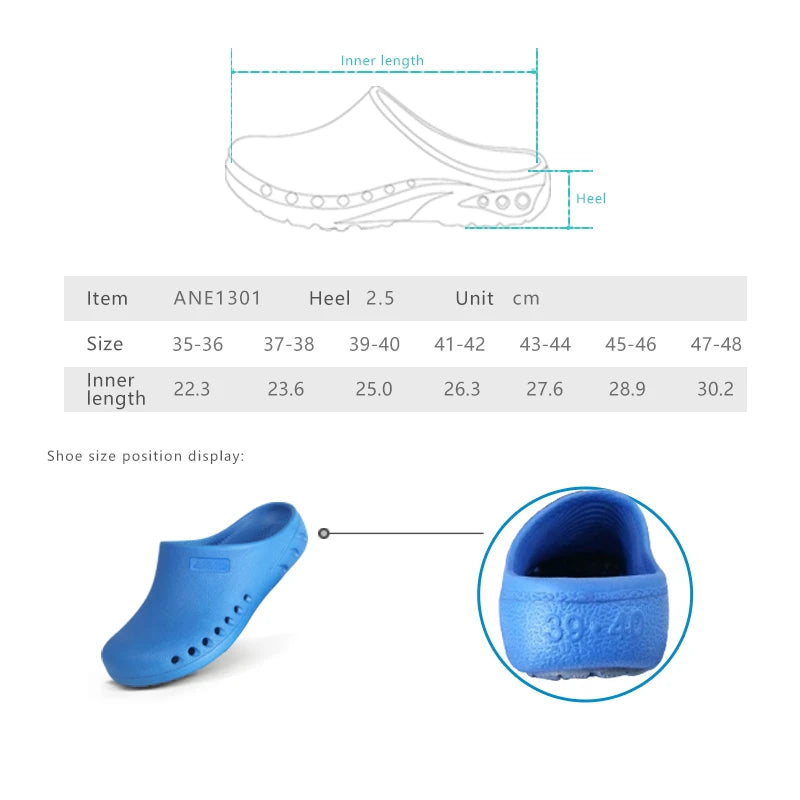 ANNO EVA Soft Doctors Nurses Shoes Hospital Clog Operating Room Lab SPA Slipper Work Flat Shoes for Long Standing