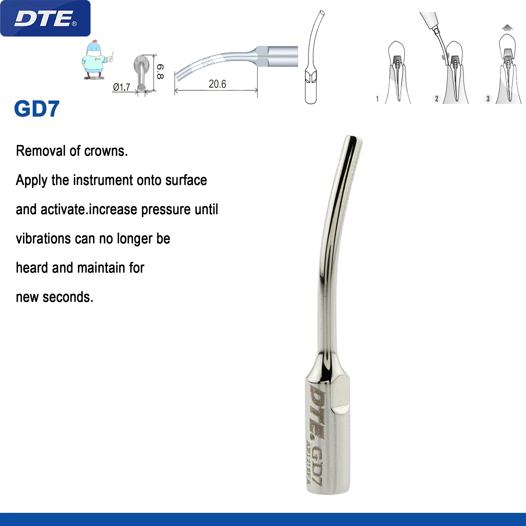 Dental Ultrasonic Scaler Tips Dentistry Instrument Scaling Tip Medical Accessories Fit EMS NSK SATELEC Scaler Handpiece GD7
