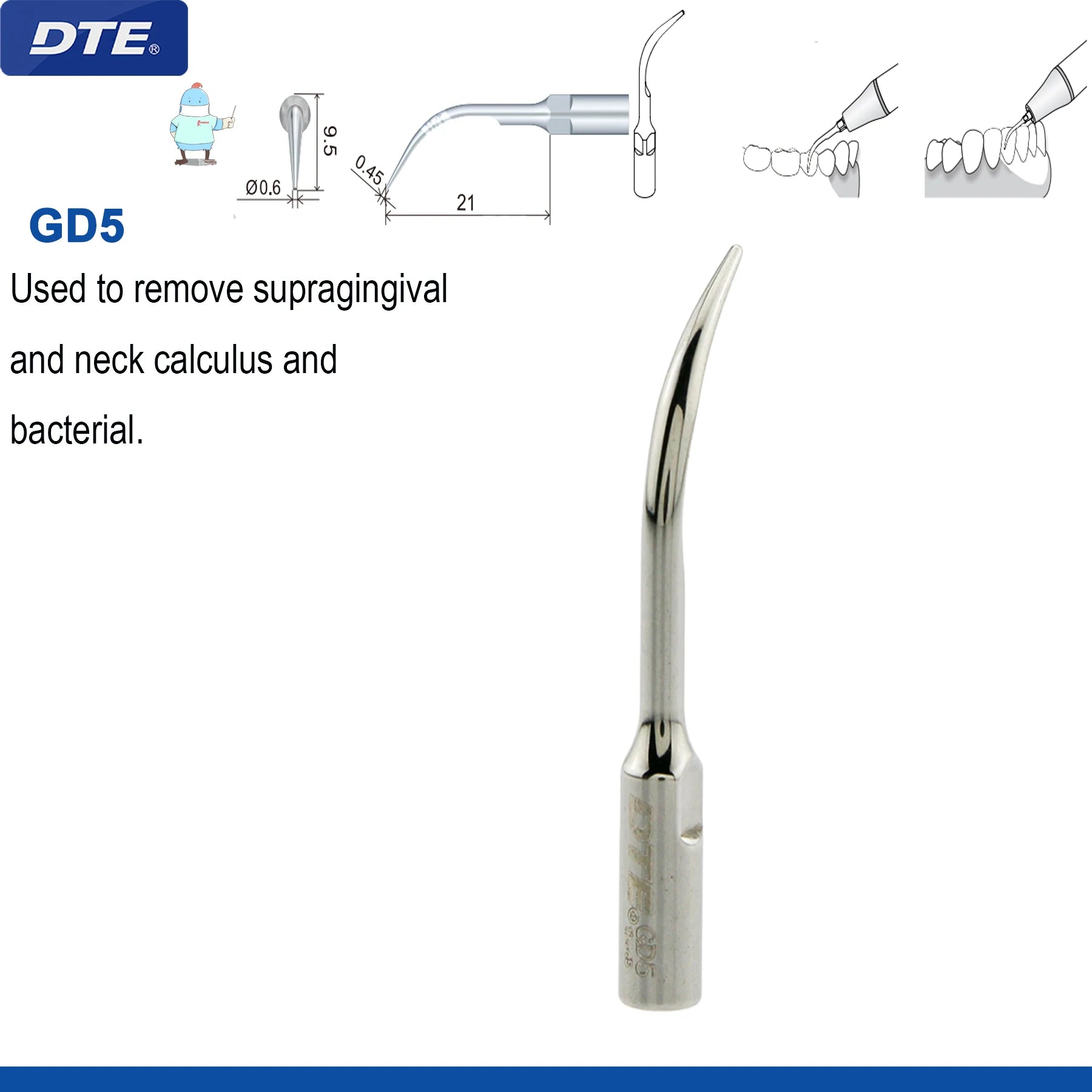 Dental Ultrasonic Scaler Tips Dentistry Instrument Scaling Tip Medical Accessories Fit EMS NSK SATELEC Scaler Handpiece GD5