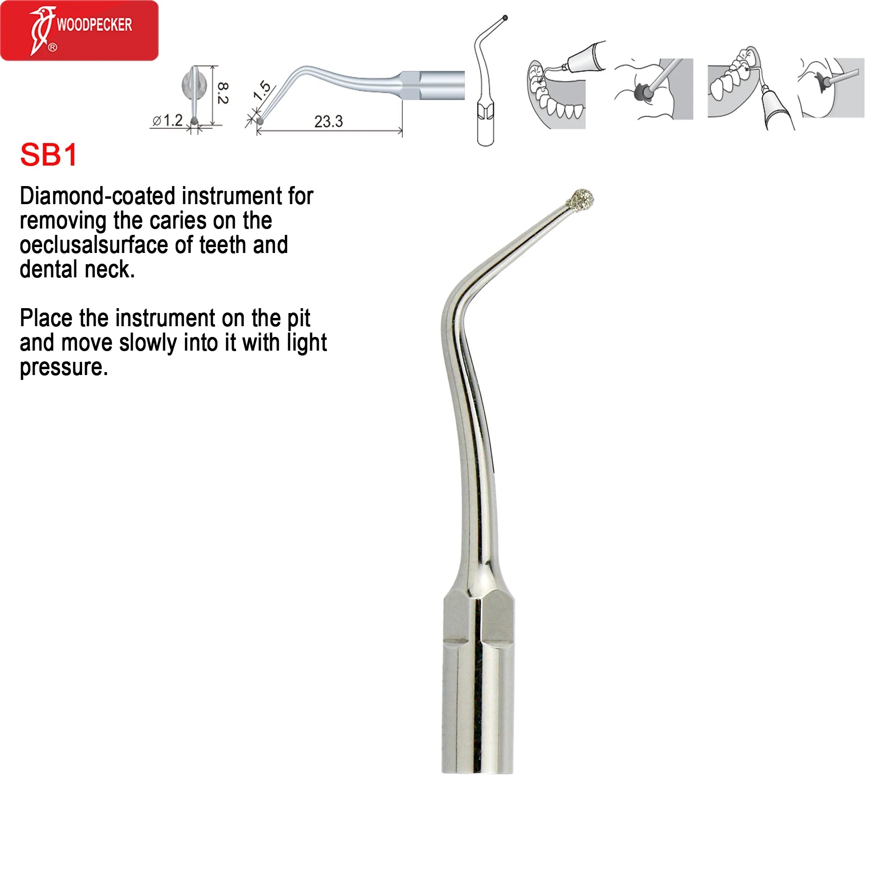 Original Woodpecker Dental Ultrasonic Scaler Tips Dentistry Ultrasound Tip P E G SB For Teeth Cleaning Dental Products Fit EMS SB1