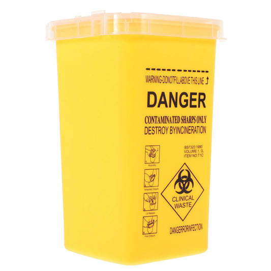 Yellow Sharps Container 10 Inch Medical Waste Bucket Compact Design Multipurpose Storage Health Care Syringe Disposal Box Needle As Shown