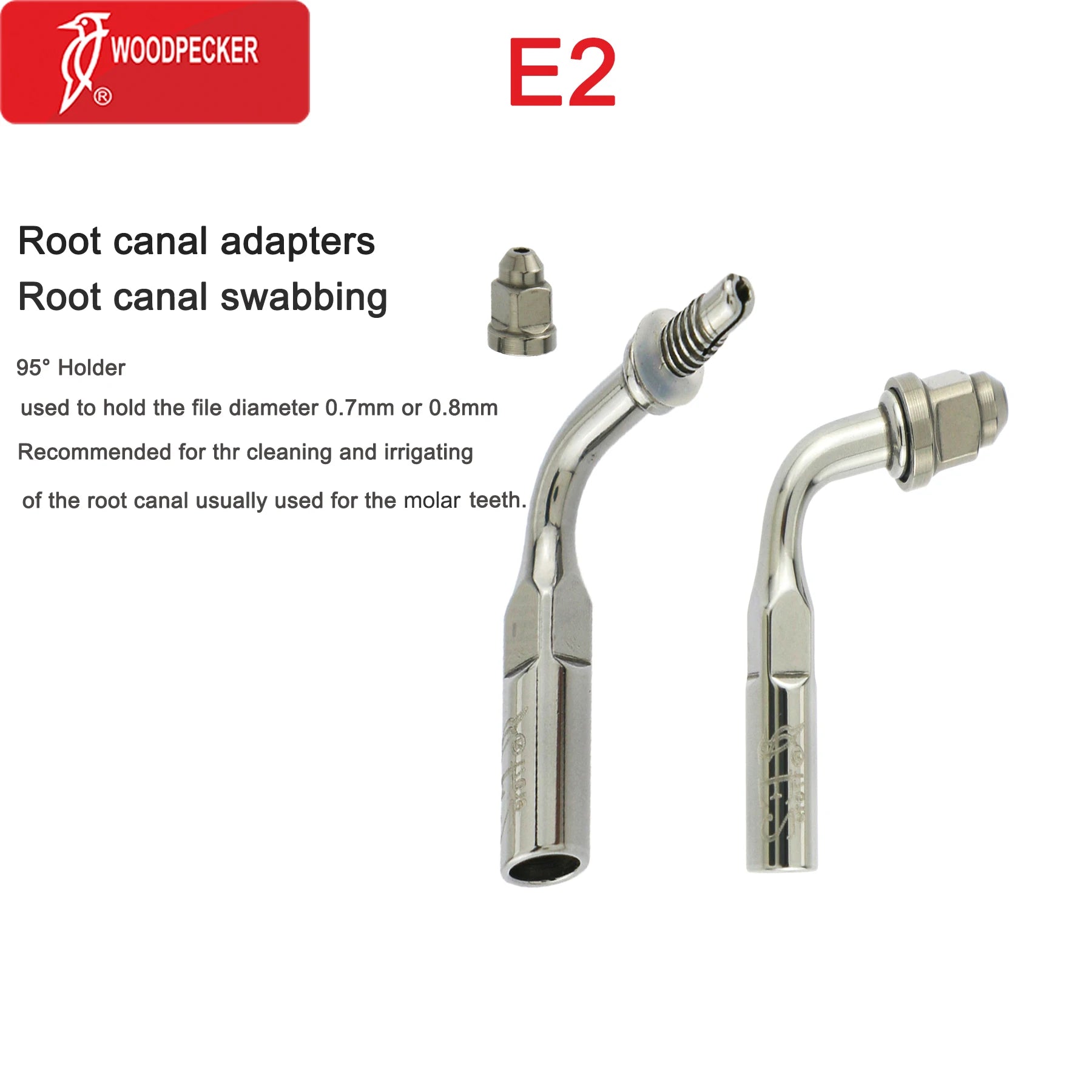 Woodpecker Dental Ultrasonic Perio Scaler Tips Root Canal Cleaning Kit U-file E1 E2 Wrench Fit EMS UDS Scaler Handpiece Surgical E2 1pc