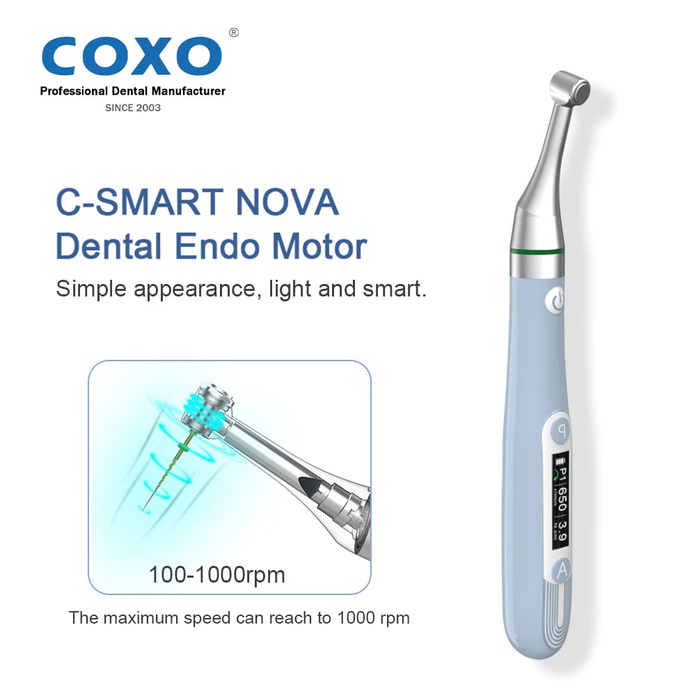 Dental Endo Motor COXO C-SMART NOVA Wireless 16:1 Head 360° Adjustable Handpiece for Root Canal Treat T-Mode Endodontic Motor